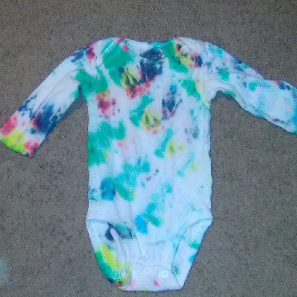 Carters home long sleeve tie-dyed onesie